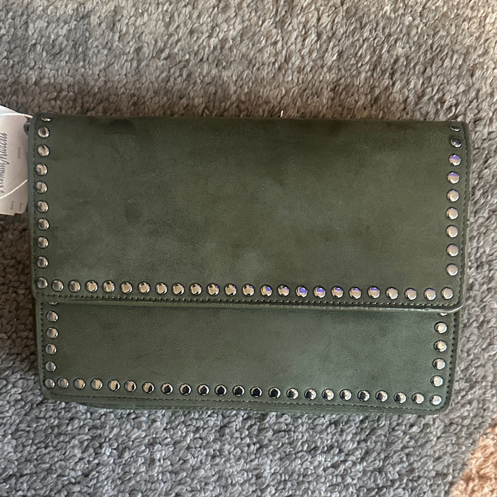 Green Studded Women's Clutch
